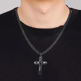 To My Son Cross Necklace Cross Necklace for Men First Communion Gifts Son Gifts from Dad Mom Gold Cross Necklace for Men Christmas Gifts for Men Stocking Stuffers for Men