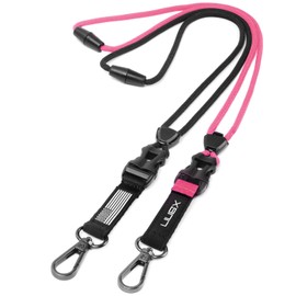 LIUGX 2 Pack Lanyards for ID Badges, Heavy Duty Breakaway Lanyard with Quick Release Detachable Buckle, Metal Clip