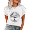 Inber T Shirts for Women Crewneck Boho Flowers Wildflowers Graphic
