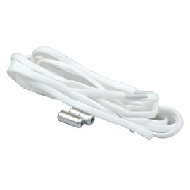 Fine Shoelaces, White Laces, Total Length: 39.4 inches (100 cm)