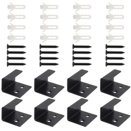 Coufce 20mm / 0.97 Inch Stainless Steel Tile Bracket, Black U Bracket, Billboard Holder, Heavy Duty Wall Mount Hooks Utility for Display Board, Ceramic(8 Pcs)