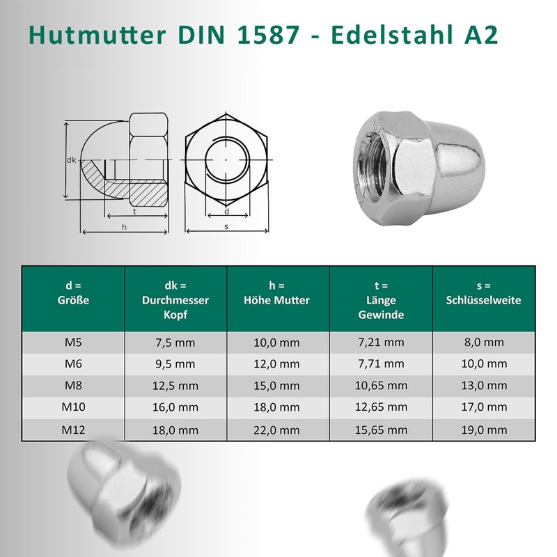 DSM - Carriage Bolts M8 x 130 mm DIN 603