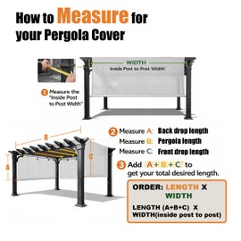 Alion Home Waterproof Pergola Cover - Universal Replacement Canopy for Pergolas (14' L x 8' W, Muddy Water)
