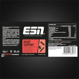 ESN Heart Support, 60 Capsules, 30 Servings, with Beetroot Extract, Thiamine, Plant Extracts, Vitamins and Selenium
