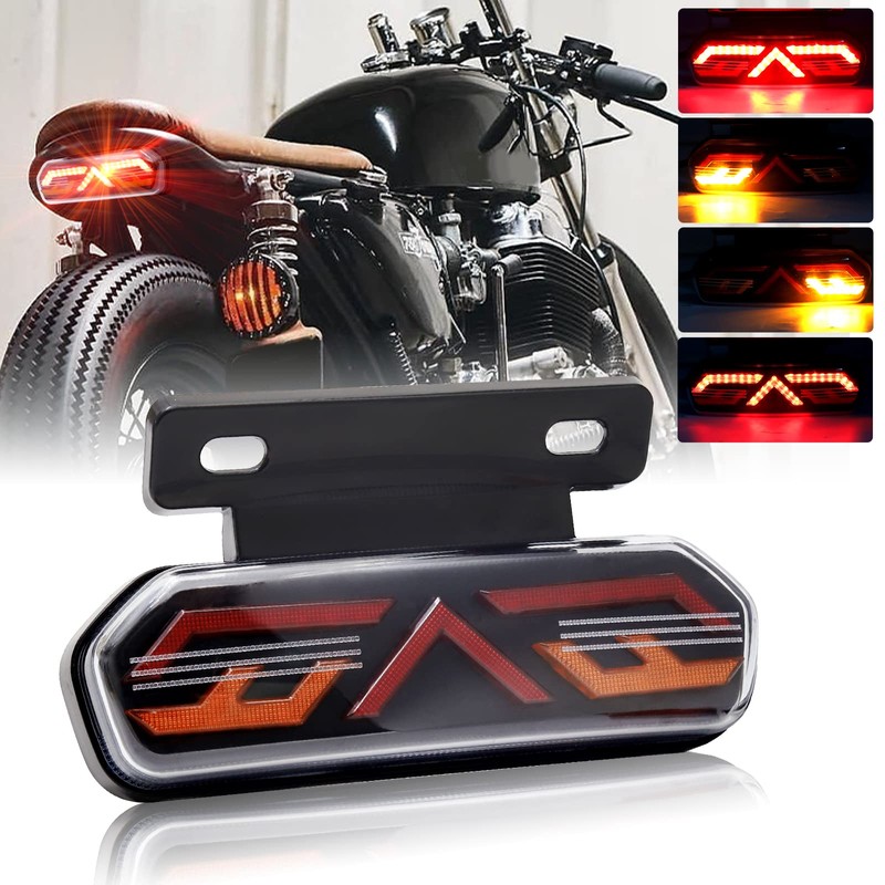 NWpangu 12V Motorcycle Tail Light Multi-Function Rear Light Universal LED