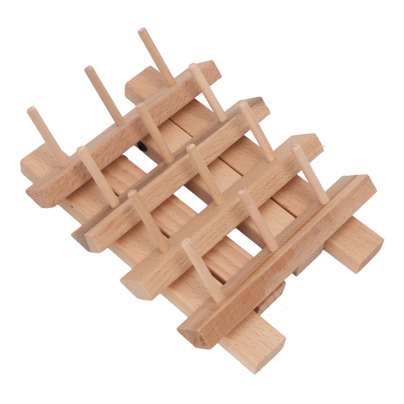 12 Spools Wooden Sewing Thread Holder Foldable Bobbin Hanging Rack