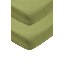Meyco Baby Plain Fitted Sheets for Baby Cradle (Flat Sheet with Soft Jersey Quality, 100% Cotton, Perfect Fit Thanks to All-Round Elastic, Dimensions: 40 x 80 / 90 cm), Avocado
