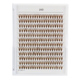 Sulv 240pcs Per Tray 20D Color Dark Brown Lash Clusters D Curl 8mm/10mm/12mm/14mm/16mm/18mm/20mm to Choose Lash Clusters Eyelash Extension Individual Lashes (20D-Dark Brown-16mm)