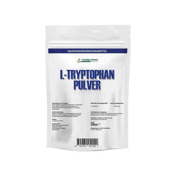 L-Tryptophan Powder | 250 g | Essential Amino Acid | 100% Vegan & Pure | Gluten Free | Lactose Free | No Additives and Additives