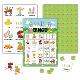 KFNER Easter Day Bingo Games - Bunny Bingo Card - 24 Players Bingo Game Set for Adult Family Friends Colleagues - School Classroom Indoor Outdoor Activities - Spring Party Favors Supplies -C02