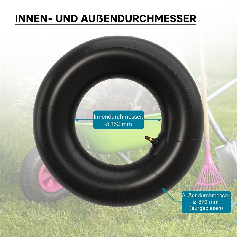 Hose for Lawnmower Tyres 15 x 6.00-6 with Angle Valve