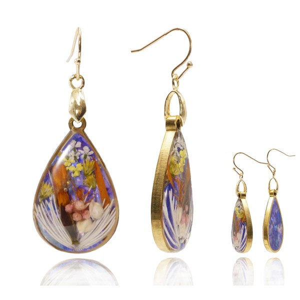 Dried Flower Teardrop Handmade Natural Dry Pressed Real Flower Drop