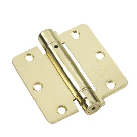 Richelieu 52821BR Onward Full Mortise Adjustable Spring Butt Hinge for Exterior Door, 1/4-inch Radius, 3 1/2-inch (89 mm), Brass Finish
