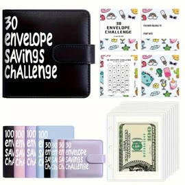 „ÄêFaddish„Äë100 envelope savings books + unlimited writing pencils for easy and fun savings of $5,050, perfect for budget planners:_30-Days Blue