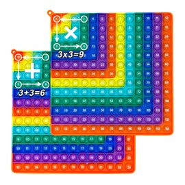 Times Tables & Addition Pop It Maths Toy - Double-Sided 12x12 Multiplication and 1-24 Addition Fidget Board, Educational Popper Game for Kids Learning Math Facts​