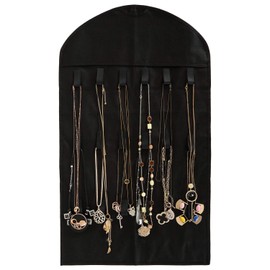 Foraineam 3 Pack Hanging Jewelry Organizer 32 Pockets 18 Hook and Loops Necklace Holder Earrings Bracelet Ring Display Storage Bag