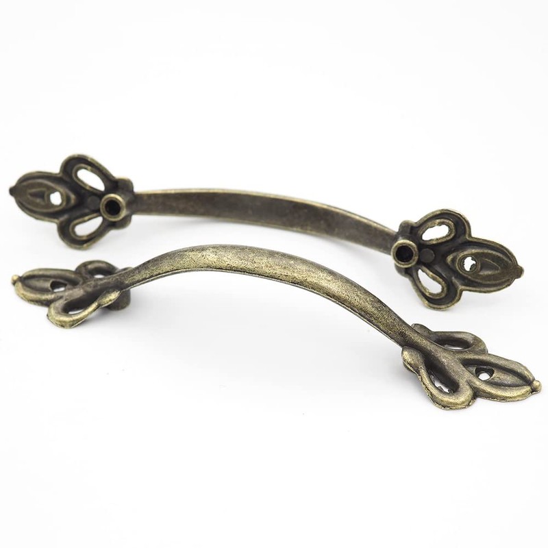 Hymyily 10-Piece Set Zinc Alloy Arch-Shaped Antique Handles Retro Bow-Shaped