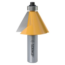 XDENGP 30 Degree Chamfer Router Bit with 1 Inch Cutting Length,1/2 Inch Shank Carbide Edge Forming Bevel Router Bit with Bearing, Chamfer Bit Miter Angle Milling Cutters Tool