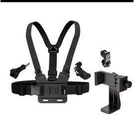 Unbranded Cellphone Selfie Chest Mount Harness Strap with Cell Phone Clip Black