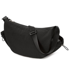 KALIDI FANCY FOREST Women's Tote Bag, Crossbody Shoulder Bag, Crescent-Shaped, Large Capacity, Shoulder Bag, Nylon, Tote Bag, Solid, Lightweight, Cute, Waterproof, Fashionable Girls Bag, For School or
