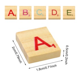 yueton 100PCS Colorful A-Z Capital Letter Tiles Wooden Scrabble Tiles for Craft Projects, Shadow Box, Scrabble Game, Christmas Decoration, etc