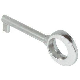 Gedotec Beard Key Decorative Replacement Key Cabinet Deadlock Key for Furniture Lock & Drawers - 2134 | 45 mm | Key Brass Nickel-Plated Matt | 1 Piece - Furniture Key with Euro Lock