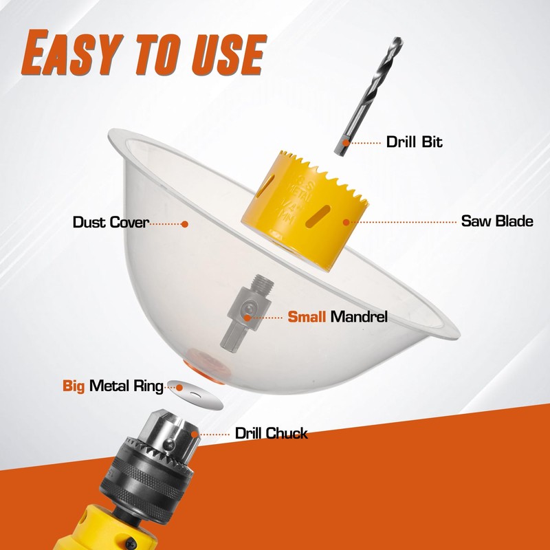 KATA 1 Pack Silicone Dust Bowl for Hole Saw, Hole