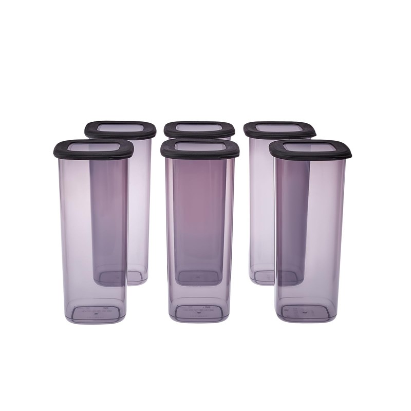 KARACA Forbs 6-Piece Storage Container, 1750ml, Anthratice