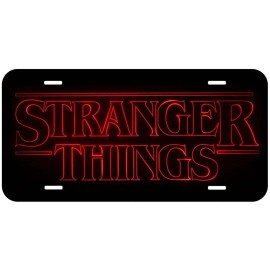 Stranger Things Black Aluminum Novelty Auto License Plate