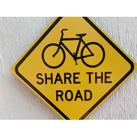 Share The Road 12" x 12" Tin Road Sign Bike Rider Cyclist Home Decor