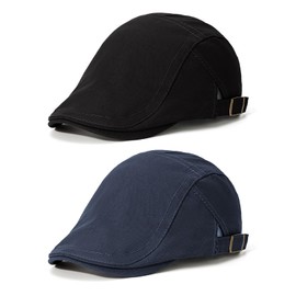 TAGVO Unisex Flat Cap Washed Cotton-Blend Vintage Duckbill Hat Adjustable Fit All-Season Breathable Ivy Style