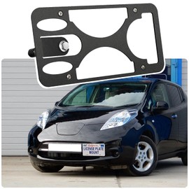No Drill License Plate Holder Compatible with Nissan Leaf 2011-2017 Front Tow Hook License Plate Mount Bumper Bracket Holder Car Tag Frame Adapter Accessories