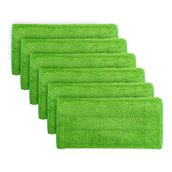 Microfiber Reusable Mop Pads Compatible with Swiffer Wet Jet Mops-Washable Mop Pad Refils-12Inch Floor Cleaning Mop Head Pads Work Wet and Dry， Suitable for Household/Office Cleaning Supplies【6 Pack】