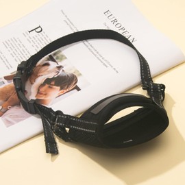 Dog Muzzle, Air Mesh Breathable Puppy Muzzle Dog Muzzles Adjustable Soft Muzzle for Large Dog Medium Sized Small Dogs for Biting Barking with Reflective Straps (Black, M Size)