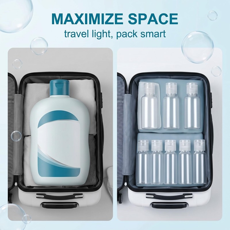 XENQITO 10 Pezzi Bottiglie Da Viaggio 20 Ml, Flaconi Liquidi
