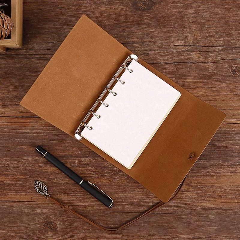 Powertool Notebook Loose Leaf Leather Cover Lined Wirebound Journal Writing