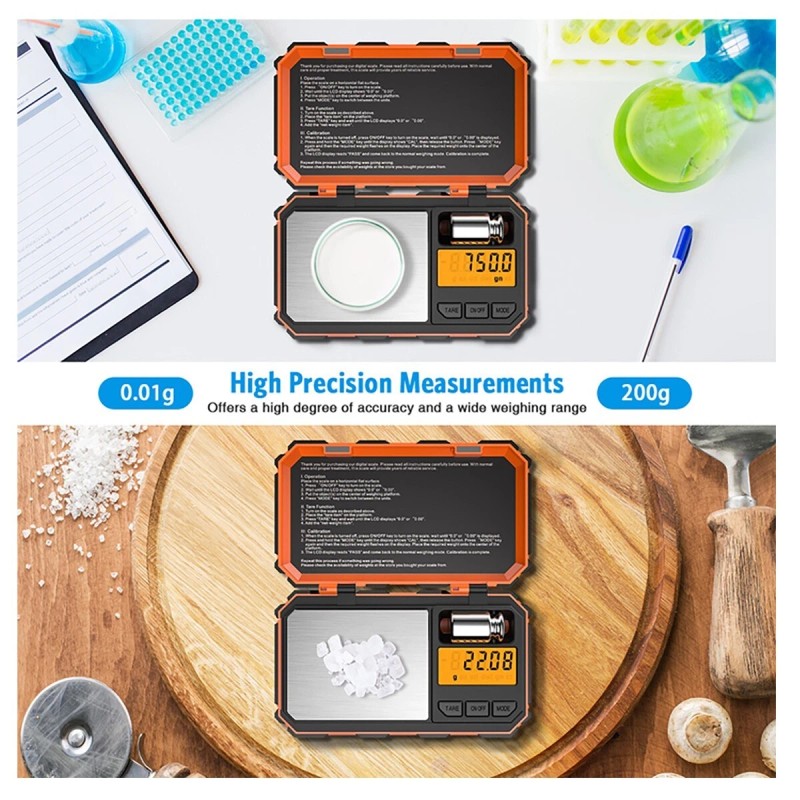 Fuzion ORANGE Uniweigh Digital Pocket Scale 200g x 0.01g Jewelry