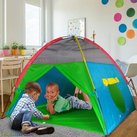 LimitlessFunN Large Kids Play Tent with Star Lights & Carrying Case for Boys & Girls, Indoor & Outdoor, 58"x58"x43"