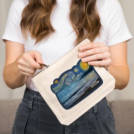 Lantern Press Oregon, Starry Night, Coastline, 100% Cotton Zipper Pouch, Travel Accessory, Go Bag