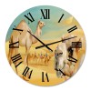 Designart 'Camels In The Desert' Farmhouse wall clock - 16