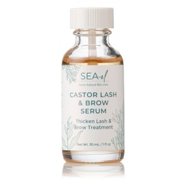 Sea El Castor Lash & Brow Serum Organic Castor Oil Rosemary Oil & Black Seed Oil Hair Conditioner - Eyelashes & Eyebrow Thickening & Growth Essentials for Women & Men - 1 fl oz Bottle | Sea-El