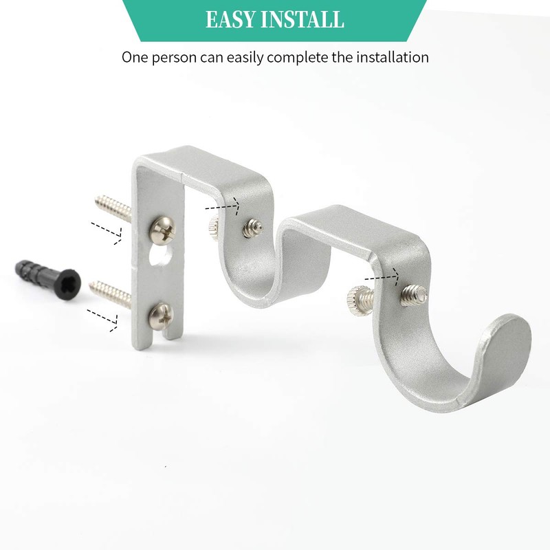 Anndason Heavy Duty Curtain Rod Brackets Double Curtain Rod Brackets