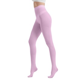 CACCICO 80D Run Resistant Women's Tights Semi Opaque Pantyhose Soft and Elastic High Waist Stockings for Women Lavender-L