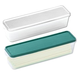 Dtoterul Spaghetti Storage Pack of 2 Spaghetti Pasta Containers Storage Container for Food Stackable Storage Boxes Toast Bread Storage Box for Pasta Spaghetti Cereals