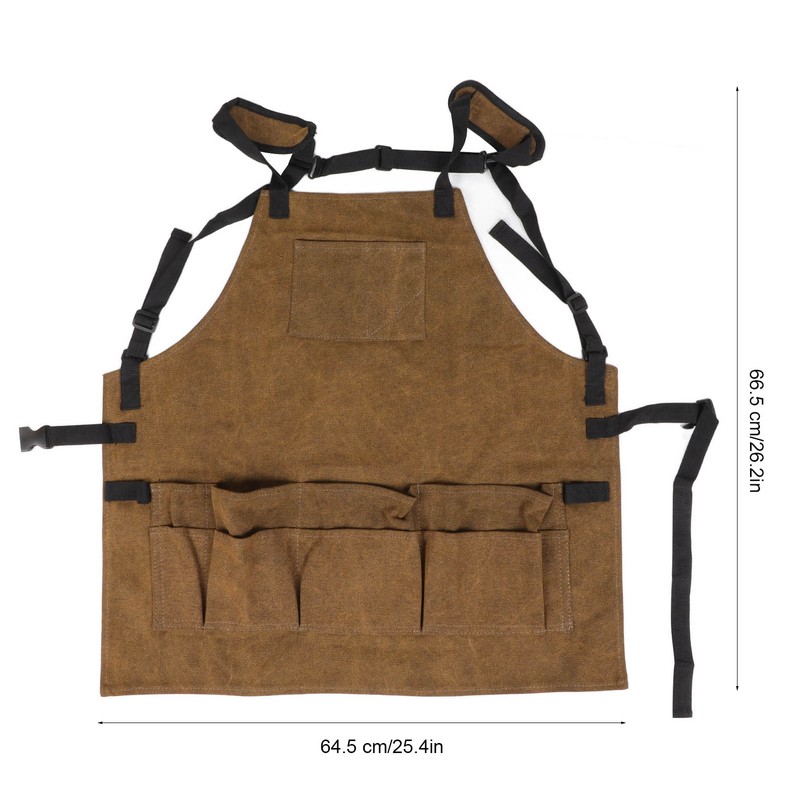 Woodworking Apron Thick Shoulder Pads Adjustable Strap Work Apron with