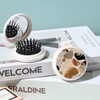 Mini hairbrush, pocket hairbrush with mirror, portable for purse/pocket, travel