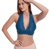 JOJOANS Bralette de encaje halter sin relleno, brasier transparente de