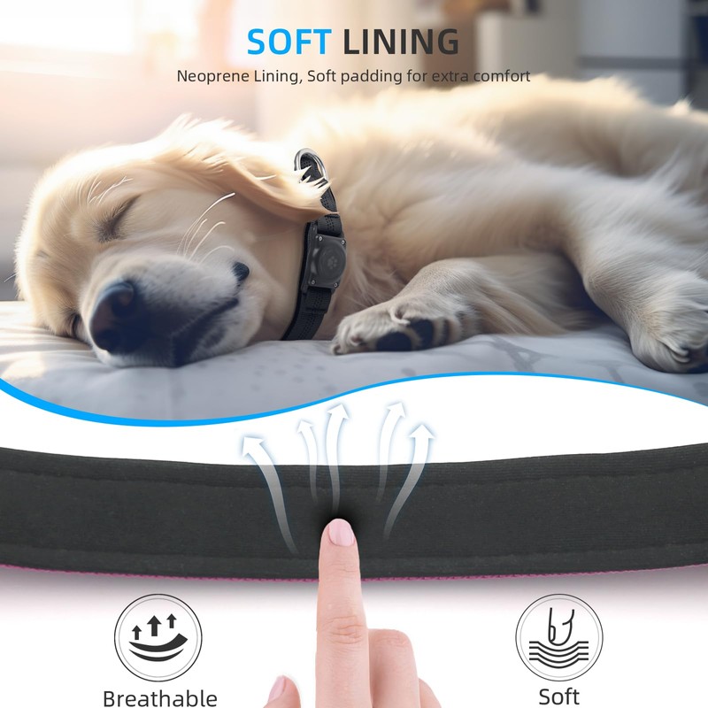 Upgraded AirTag Dog Collar, IP68 Waterproof Air Tag Dog Collar