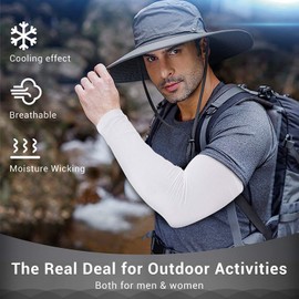 yellowprice 2 Pairs Plus Size Arm Sleeves for Women Men UV Protection Sun Sleeves Oversized