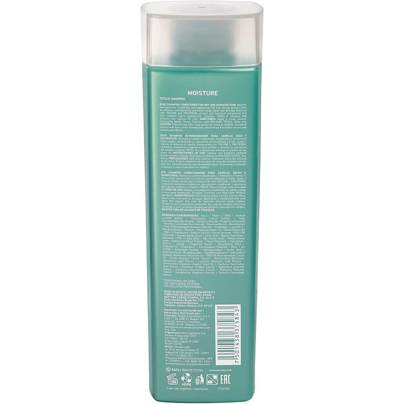 TEC ITALY Totale Shampoo Hidratación Intensiva Brillo Cabello Seco 300
